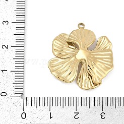 304ステンレスペンダント  花のチャーム  イオンプレーティング（ip）  18KGP本金メッキ  29x26x5mm  穴：1.9mm&nbsp;STAS-I325-019G-03