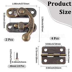 2Pcs Iron Wooden Box Lock Catch Clasps&nbsp;IFIN-CL0001-02