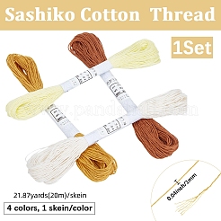 4かせ 4色 6層綿刺繍糸  クロスステッチの糸  ミックスカラー  1mm  約21.87ヤード（20m）/かせ  1 かせ/色&nbsp;EMBR-WH20001-003E