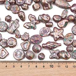 アンティーク調のアクリルビーズ  各種形状  鮭色  4.5~27.5x9.5~29.5x6.5~15.5mm  穴：1.2~1.8mm&nbsp;AC-CBAAA05-01E
