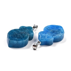 天然アパタイトのペンダント  プラチナ真鍮パーツ  ニンジン  29~30x17x6mm  穴：5mm&nbsp;G-A203-02A