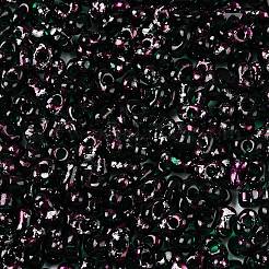 ピカソのスプレー塗装ガラスシードビーズ  ピーナッツ  濃い緑  6x4x3mm  穴：1.2mm  約4000個/ポンド&nbsp;SEED-T006-04-13