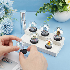 6 Sets 3 Style Iridescent Glass Dome Cover&nbsp;DJEW-PH0001-26A