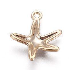 合金エナメルチャーム  ヒトデ/海星  KC金  ライトブルー  19.5x17x3mm  穴：1.6mm&nbsp;ENAM-N047-B03