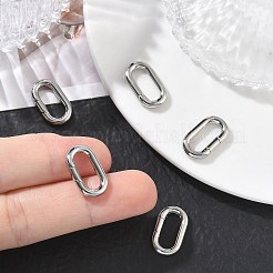シェグレース真鍮製スプリングゲートリング  オーバル  カドミウムフリーと鉛フリー＆ニッケルフリー  プラチナ  18x10x2.5mm&nbsp;XGRQ7M143-981P