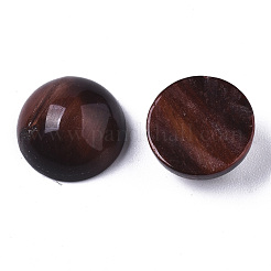 染色・加熱された天然レッドタイガーアイカボション  半円  12x6mm&nbsp;G-N0326-014
