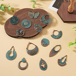 14Pcs 14 Styles Tibetan Style Alloy Pendants&nbsp;FIND-TA0010-61