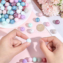 120Pcs 12 Colors Round Silicone Focal Beads&nbsp;SIL-PA0001-42