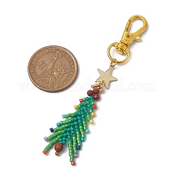 Christmas Tree Glass Seed Beads Pendant Decoration&nbsp;HJEW-MZ00070