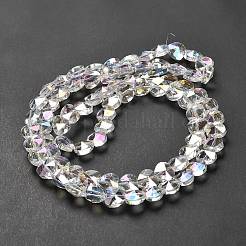 電気メッキガラスビーズセット  ハート  多面カット  透明  10x10x6mm  穴：1.2mm  約78~80個/連  28.82~28.94''（73.2~73.5センチメートル）&nbsp;EGLA-B004-01A-AB06