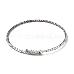 Rack Plating Brass Cubic Zirconia Elasticity Necklaces&nbsp;NJEW-S425-01B