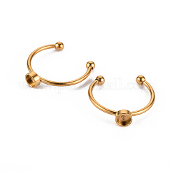 201 Stainless Steel Cuff Ring Findings&nbsp;STAS-S080-042A-G