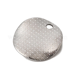304ステンレススチールチャーム  フラットラウンド  アンボスと  ステンレス鋼色  12x0.5mm  穴：1.5mm&nbsp;STAS-D217-04P