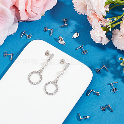 40Pcs 5 Styles 304 Stainless Steel Stud Earring Findings&nbsp;STAS-UN0057-65