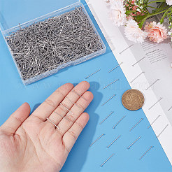 304ステンレススチールフラットヘッドピン1500個  ステンレス鋼色  21ゲージ  20x0.7mm  ヘッド：1.5mm&nbsp;STAS-UN0049-21