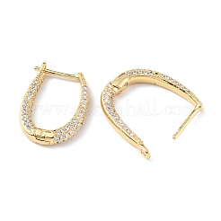 Clear Cubic Zirconia Teardrop Hoop Earrings&nbsp;EJEW-P227-02G