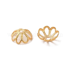 316ステンレススチールビーズキャップ  マルチ花弁  花  18KGP本金メッキ  8x3mm  穴：1.5mm&nbsp;STAS-C080-02B-G