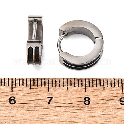304ステンレススチールとエナメルフープピアス  手動研磨  ステンレス鋼色  13.5x4mm&nbsp;EJEW-M001-21C-P