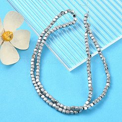 PVD Vacuum Plating Electroplate Non-magnetic Synthetic Hematite Beads Strands&nbsp;G-YW0001-48A