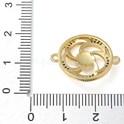 Rack Plating Brass Colorful Cubic Zirconia Vortex Connector Charms&nbsp;KK-K392-08G-02