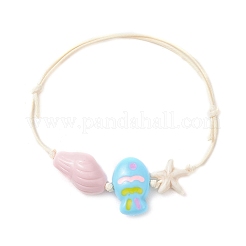 2Pcs Adjustable Acrylic Beaded Braided Bead Bracelets&nbsp;BJEW-JB14050