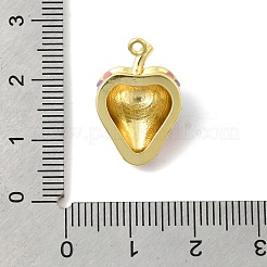真鍮製エナメルペンダント  ゴールドカラー  苺  20.5x13.5x7.5mm  穴：1.2mm&nbsp;KK-F929-07B-G