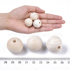 Natural Unfinished Wood Beads&nbsp;WOOD-S651-A25mm-LF