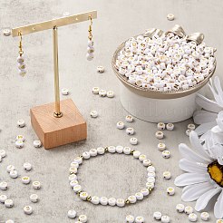 DIYブレスレット作成キット  アルファベットメッキアクリルビーズ付きラウンドを含む  弾性水晶の線で  ホワイト  ビーズ：1920PCS&nbsp;DIY-LS0002-91