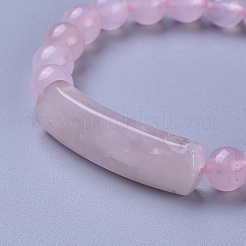 天然石ローズクォーツストレッチブレスレット  2インチ（5.2cm）&nbsp;BJEW-F395-D01