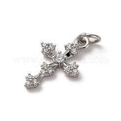 Brass Micro Pave Cubic Zirconia Pendants&nbsp;KK-P308-25P