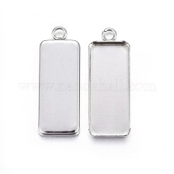 Tarnish Resistant 201 Stainless Steel Pendant Cabochon Settings&nbsp;STAS-P210-01P