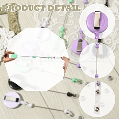 8Pcs 4 Colors Iron & Plastic Beadable Badge Reels&nbsp;AJEW-YW0001-27