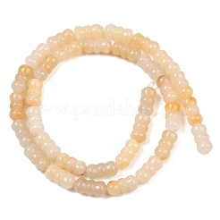 天然石イエロージェイド翡翠ビーズ連売り  蝶結び  12x6mm  穴：0.8mm  約32個/連  15.16''（38.5センチメートル）&nbsp;G-P595-A03-01