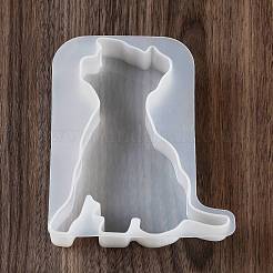 動物キャンドルホルダーシルエットシリコンモールド  キャンドル作り用  犬  13.2x11x2.7cm&nbsp;LS-SIL-R148-01C