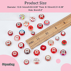 Acrylic & Resin & Polymer Clay Rhinestone European Beads&nbsp;FPDL-NB0001-05