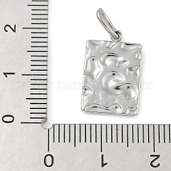 変色防止304ステンレススチールペンダント  丸カン付き  長方形のチャーム  ステンレス鋼色  17.5x11x1.5mm  穴：5x3mm&nbsp;STAS-B075-04P