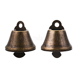 アイアン製ベルペンダント  アンティークブロンズ  23x26mm  穴：3mm&nbsp;IFIN-Q125-02