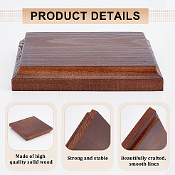 木製ディスプレイ台座  正方形  キャメル  12x12x2cm&nbsp;AJEW-WH0314-558C