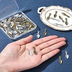 60Pcs 2 Colors Tibetan Style Alloy Pendants&nbsp;TIBEP-FS0001-23