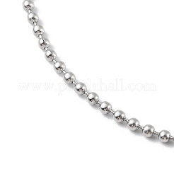 Non-Tarnish 304 Stainless Steel Ball Chain Necklace for Men Women&nbsp;NJEW-M200-12P
