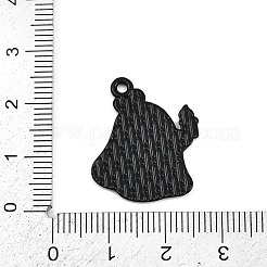 ハロウィンアロイエナメルペンダント  ブラック  ゴースト  24x18.5x1mm  穴：1.6mm&nbsp;ENAM-P259-01K-EB