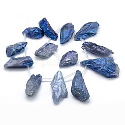 Electroplated Natural Quartz Crystal Nuggets Bead Strands&nbsp;G-M218-09B