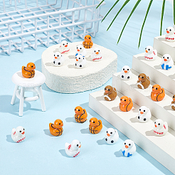 90個 6スタイル スポーツテーマ 樹脂製 面白いアヒルの置物 装飾品  マイクロランドスケープドールハウスアクセサリー  小道具の装飾のふりをする  ミックスカラー  16.5x13x15.5mm  15個/スタイル&nbsp;DJEW-ME0001-14