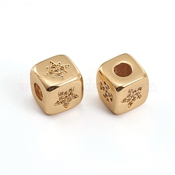 Brass Micro Pave Clear Cubic Zirconia Beads&nbsp;ZIRC-L091-019G