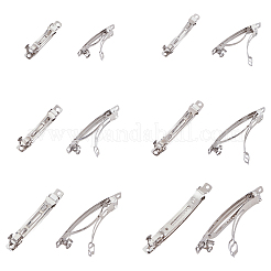 アイアン製ヘアバレッタパーツ  フランスヘアクリップパーツ  プラチナ  39~97x6~10x5~9mm  穴：2~3mm  60個/セット&nbsp;IFIN-PH0024-37P