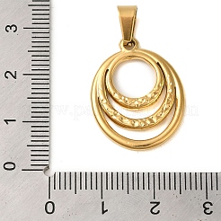 イオンプレーティング（IP）304ステンレスペンダント  オーバルチャーム  ゴールドカラー  24x18x2mm  穴：6x3.5mm&nbsp;STAS-C103-27G