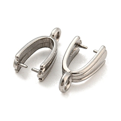 変色しない304ステンレススチールペンダントピンチベイル  アイスピックピンチベイル  ステンレス鋼色  14x5mm  穴：2mm  ピン：0.7mm&nbsp;STAS-Q310-11P