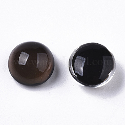 半透明のガラスカボション  色は温度が変わると変わります  半円/ドーム  ブラック  10x6.5mm&nbsp;GLAA-T023-03B