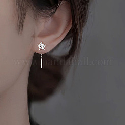 Snowflake 999 Sterling Silver Micro Pave Clear Cubic Zirconia Ear Thread&nbsp;FS-WG73423-01