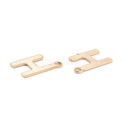 ステンレススチールチャーム201個  アルファベット  18KGP本金メッキ  文字.h  12x7.9x0.6mm  穴：1.2mm&nbsp;STAS-C021-06G-H
